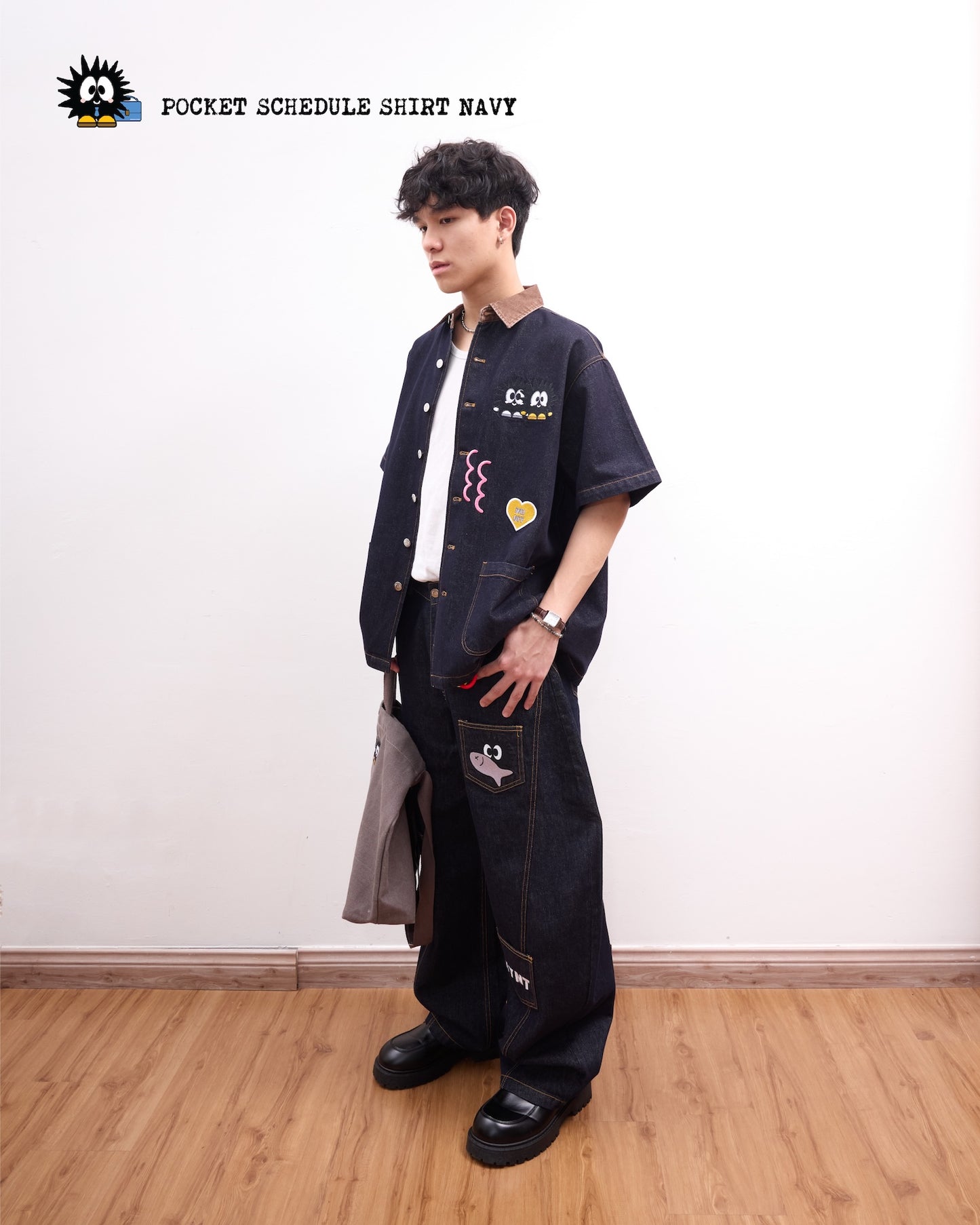 KEYNOTE | Workaholic Pocket Schedule Shirt Navy