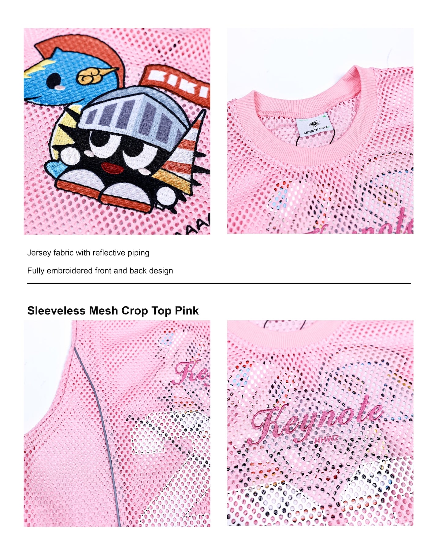 KEYNOTE | Sleeveless Mesh Crop Top Pink - SWAGANZ
