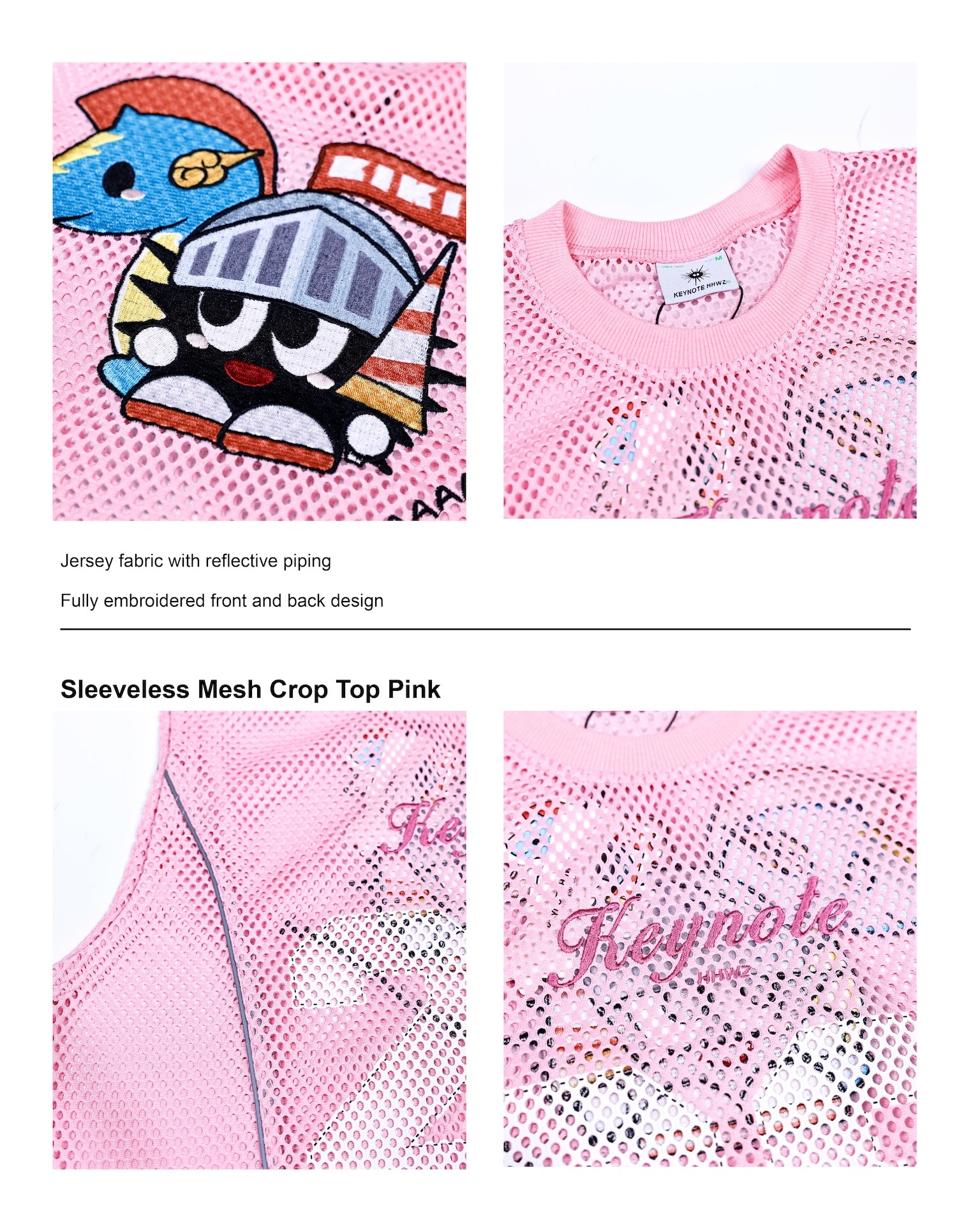 KEYNOTE | Sleeveless Mesh Crop Top Pink - SWAGANZ