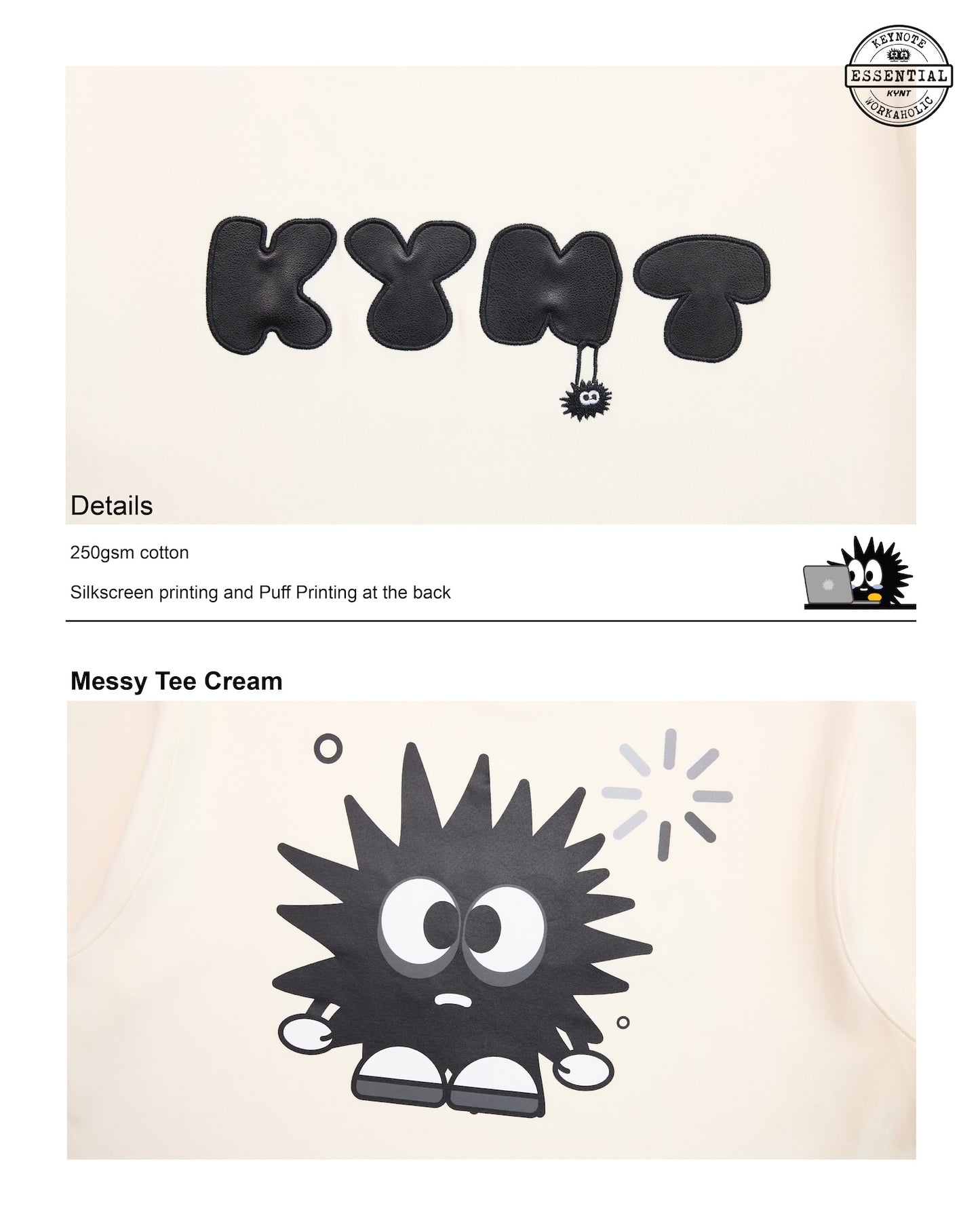 KEYNOTE | Workaholic Messy Tee Cream - SWAGANZ