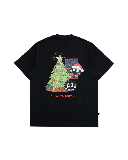 KEYNOTE | Festive Patchwork Tee Black