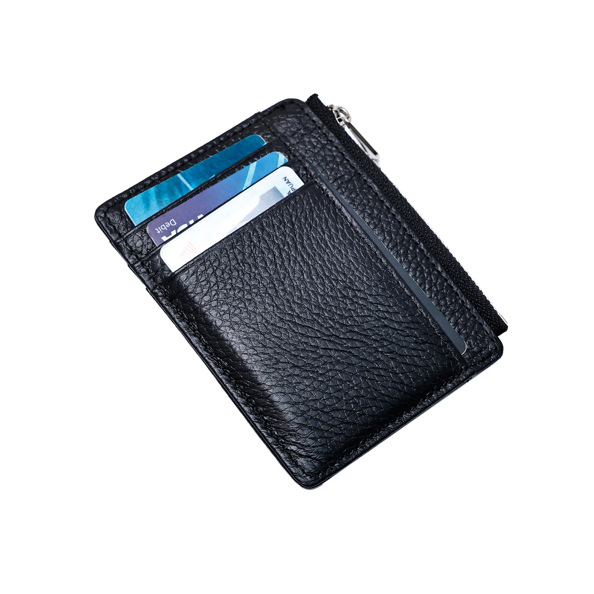 LEATHER | Zaven Zip Card Holder Navy
