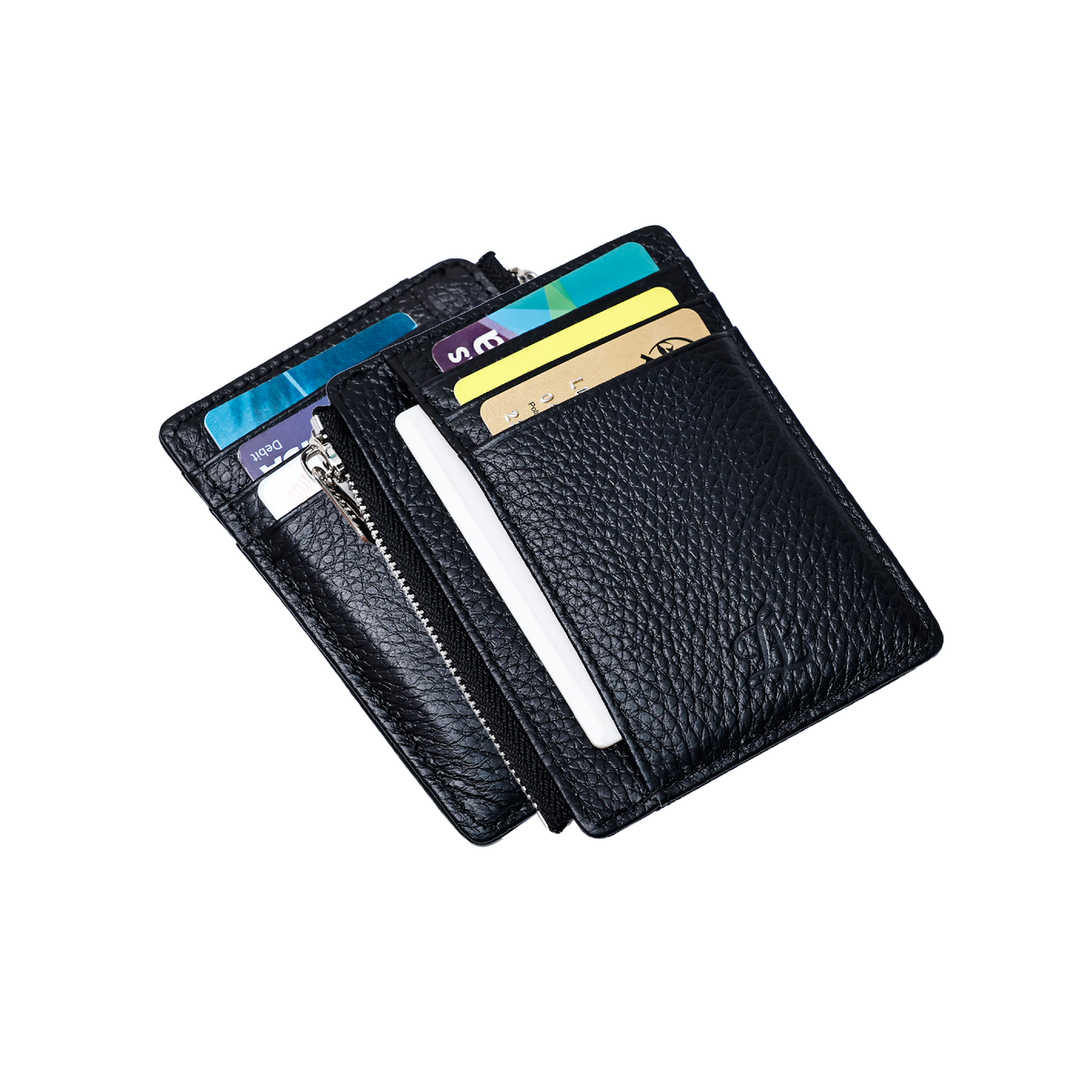 LEATHER | Zaven Zip Card Holder Navy