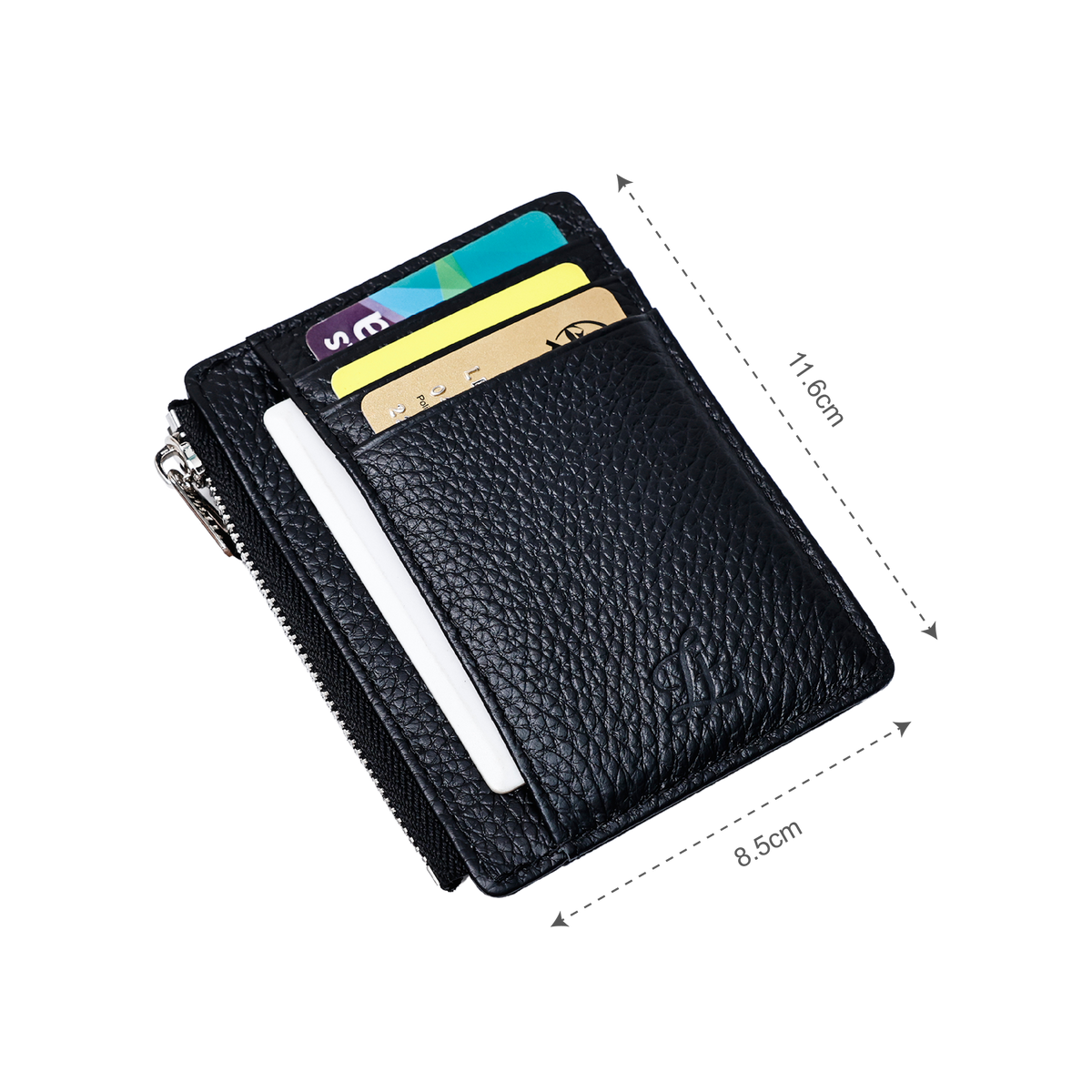LEATHER | Zaven Zip Card Holder Navy
