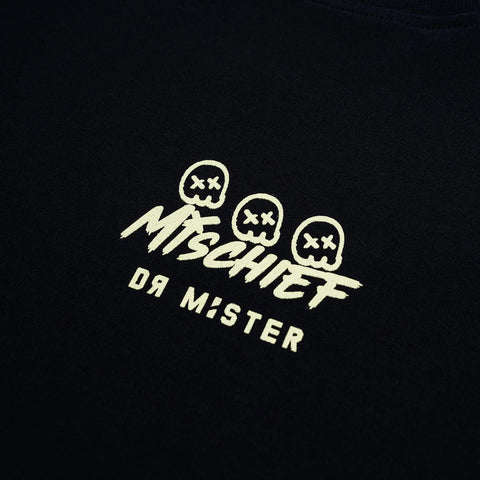 DR MISTER | “Mischief” Skull Oversized T-Shirt Black