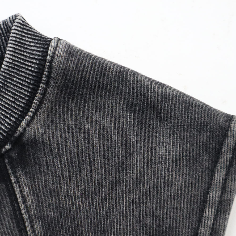 EGLAF | MV Washed Sleeves Crop Top Black