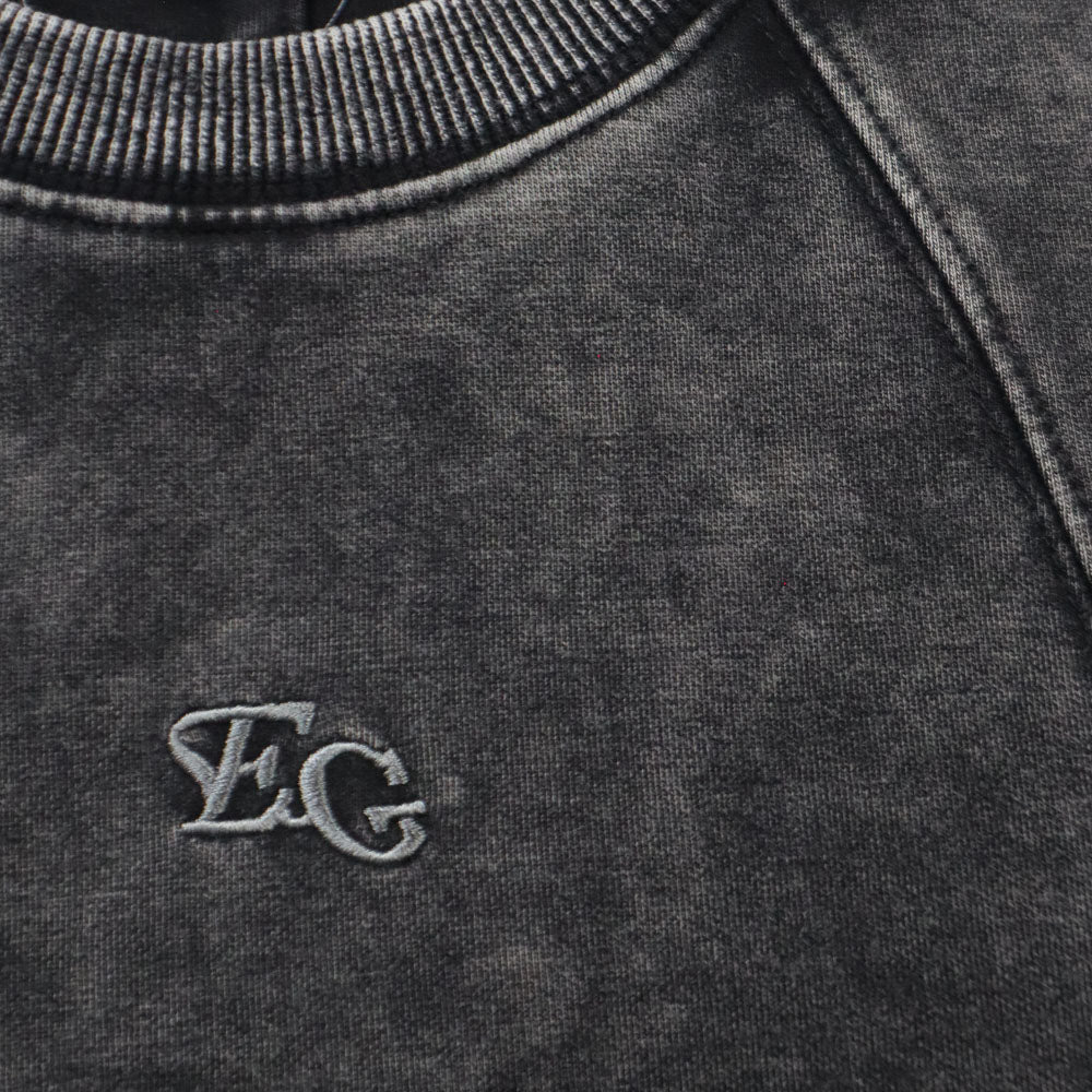 EGLAF | MV Washed Sleeves Crop Top Black