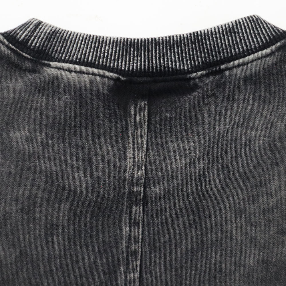 EGLAF | MV Washed Sleeves Crop Top Black