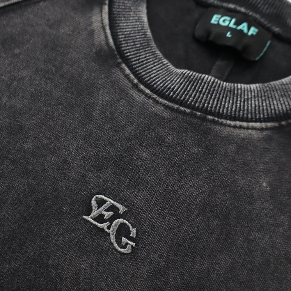 EGLAF | MV Washed Sleeves  Top Black