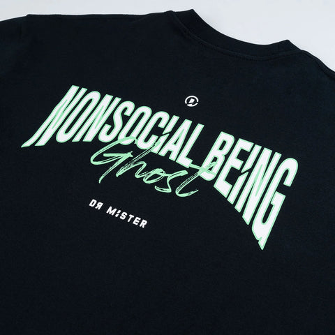 DR MISTER | “Nonsocial Being” Float Oversized T-Shirt Black