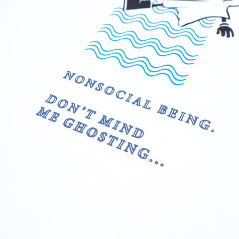 DR MISTER | “Nonsocial Being” Float Oversized T-Shirt White