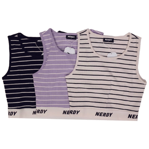 NERDY | Women's Stripe Sleeveless Purple