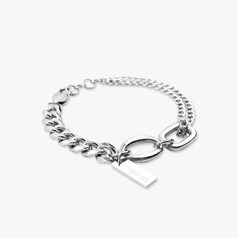 DR MISTER | OS-LINKED DUO CHAIN BRACELET - SILVER