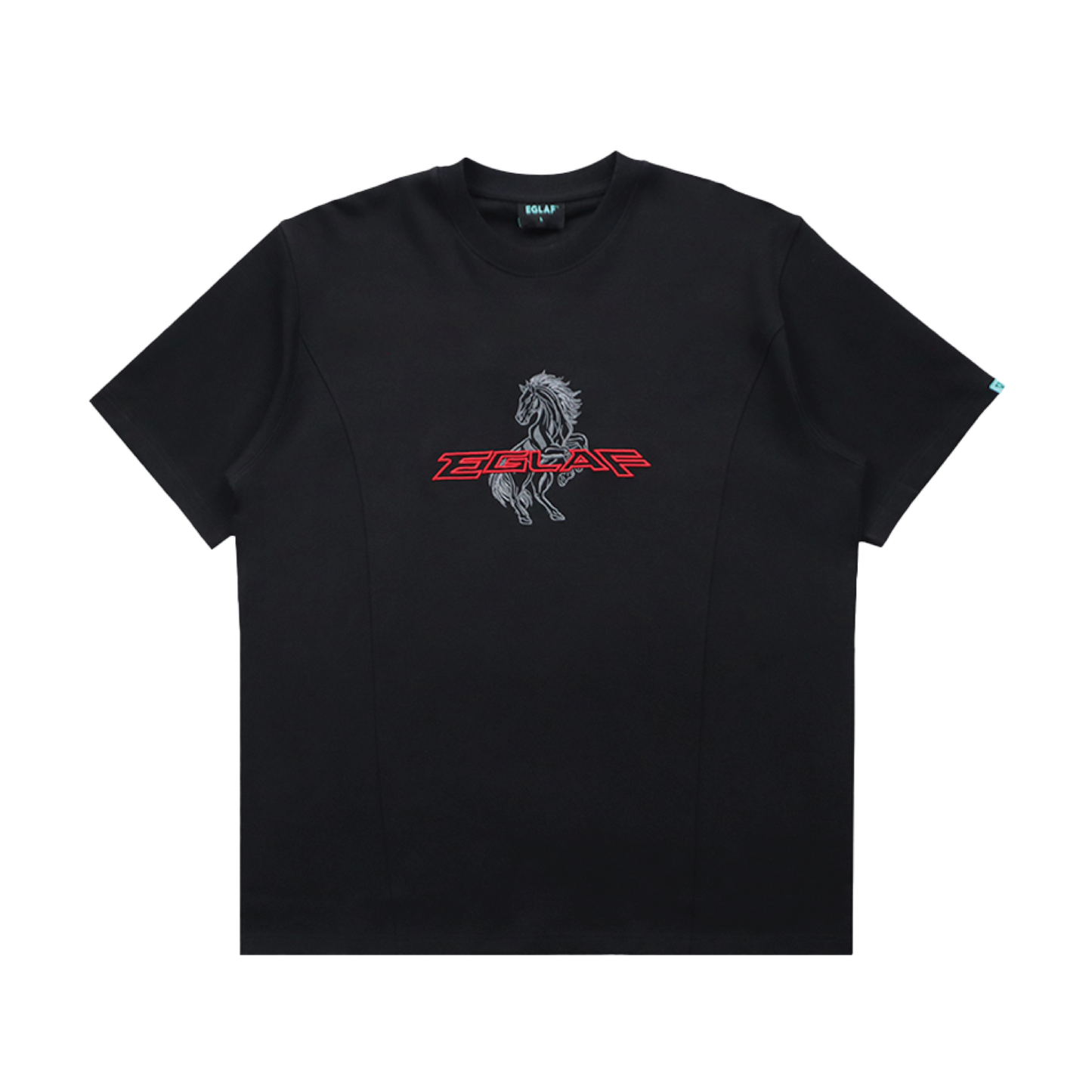 EGLAF | RU Chest Embroidery Tee Black - SWAGANZ