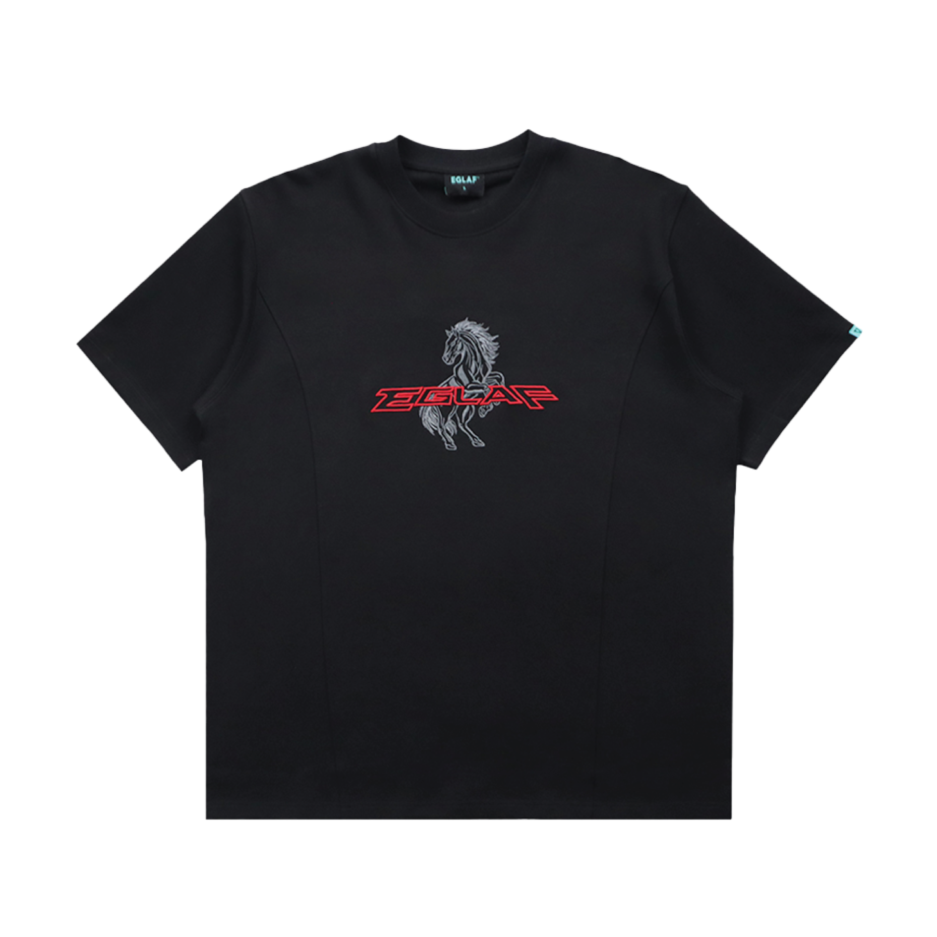 EGLAF | RU Chest Embroidery Tee Black - SWAGANZ