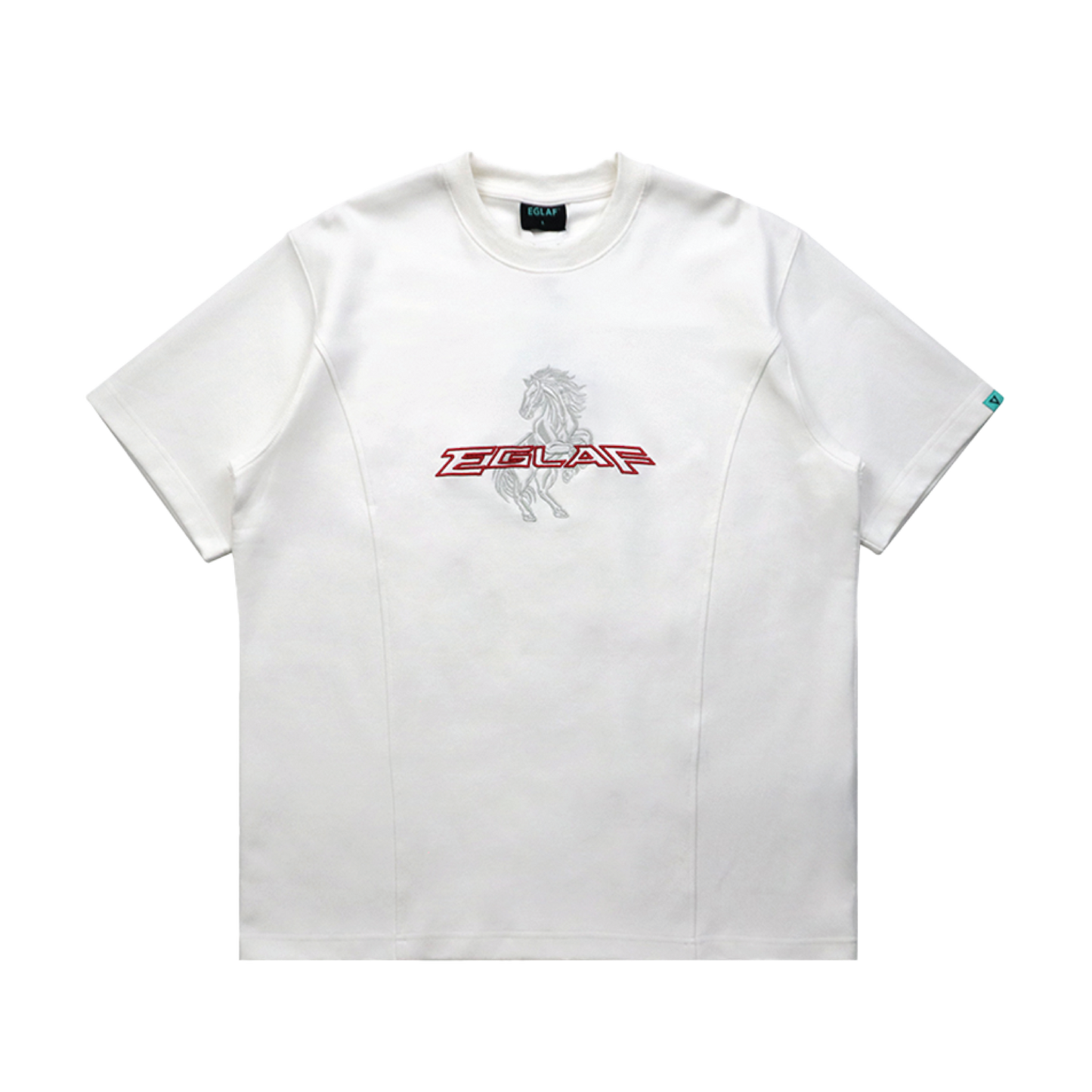 EGLAF | RU Chest Embroidery Tee White - SWAGANZ