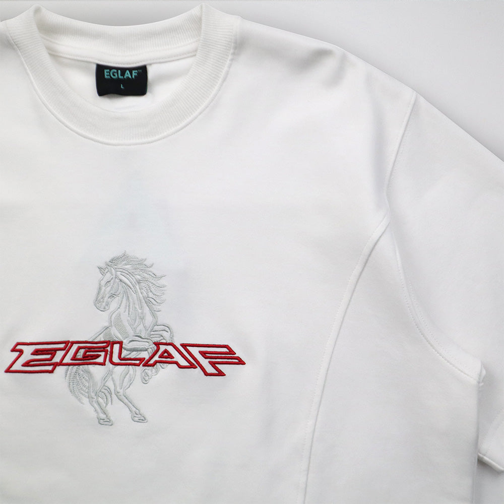 EGLAF | RU Chest Embroidery Tee White - SWAGANZ