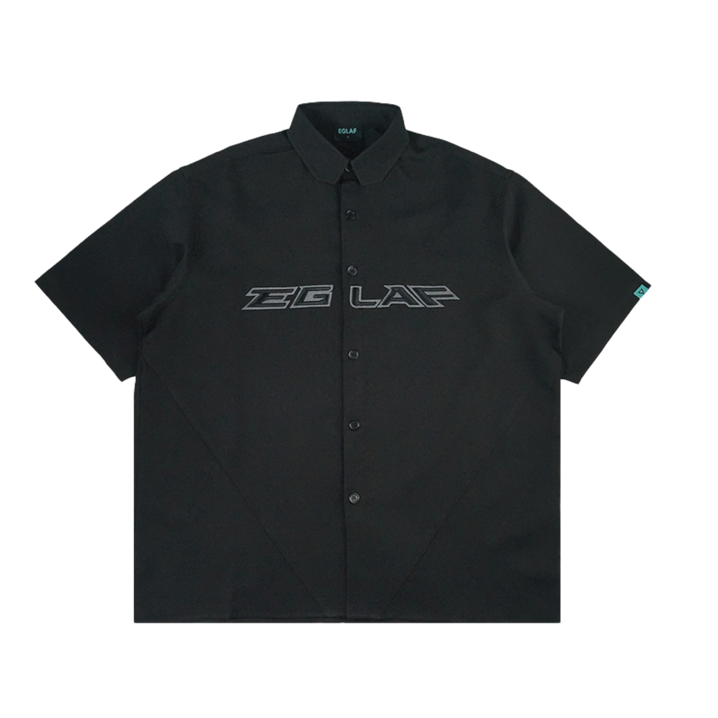 EGLAF | RU Embroidery Chest Logo Shirt Black - SWAGANZ