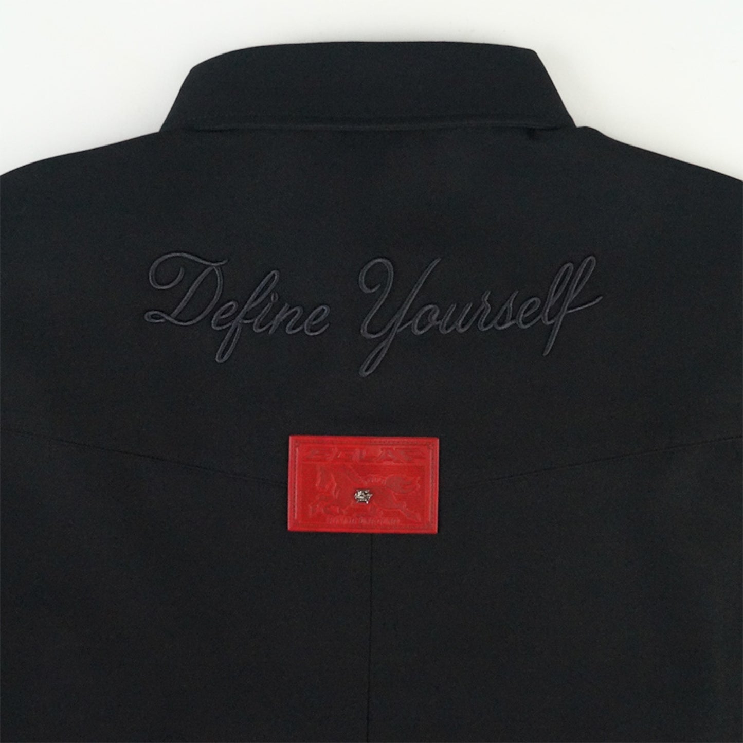 EGLAF | RU Embroidery Chest Logo Shirt Black - SWAGANZ