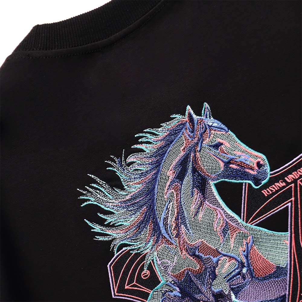 EGLAF | RU Embroidery Stallion Tee Black