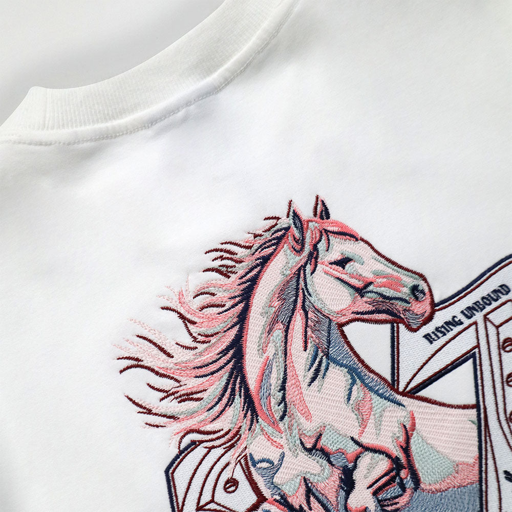 EGLAF | RU Embroidery Stallion Tee White