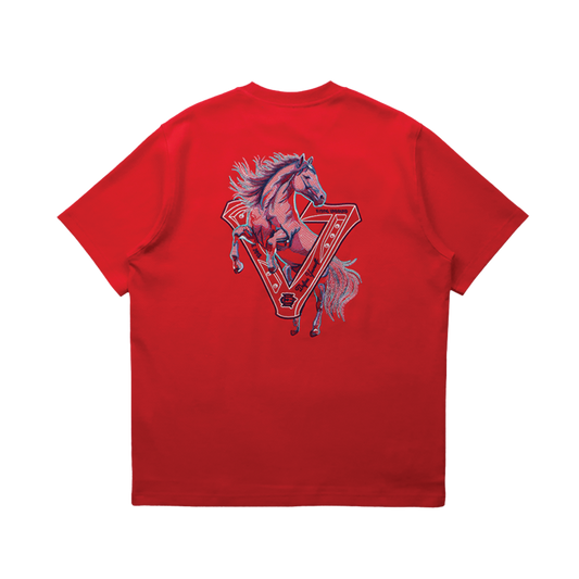 EGLAF | RU Embroidery Stallion Tee Red