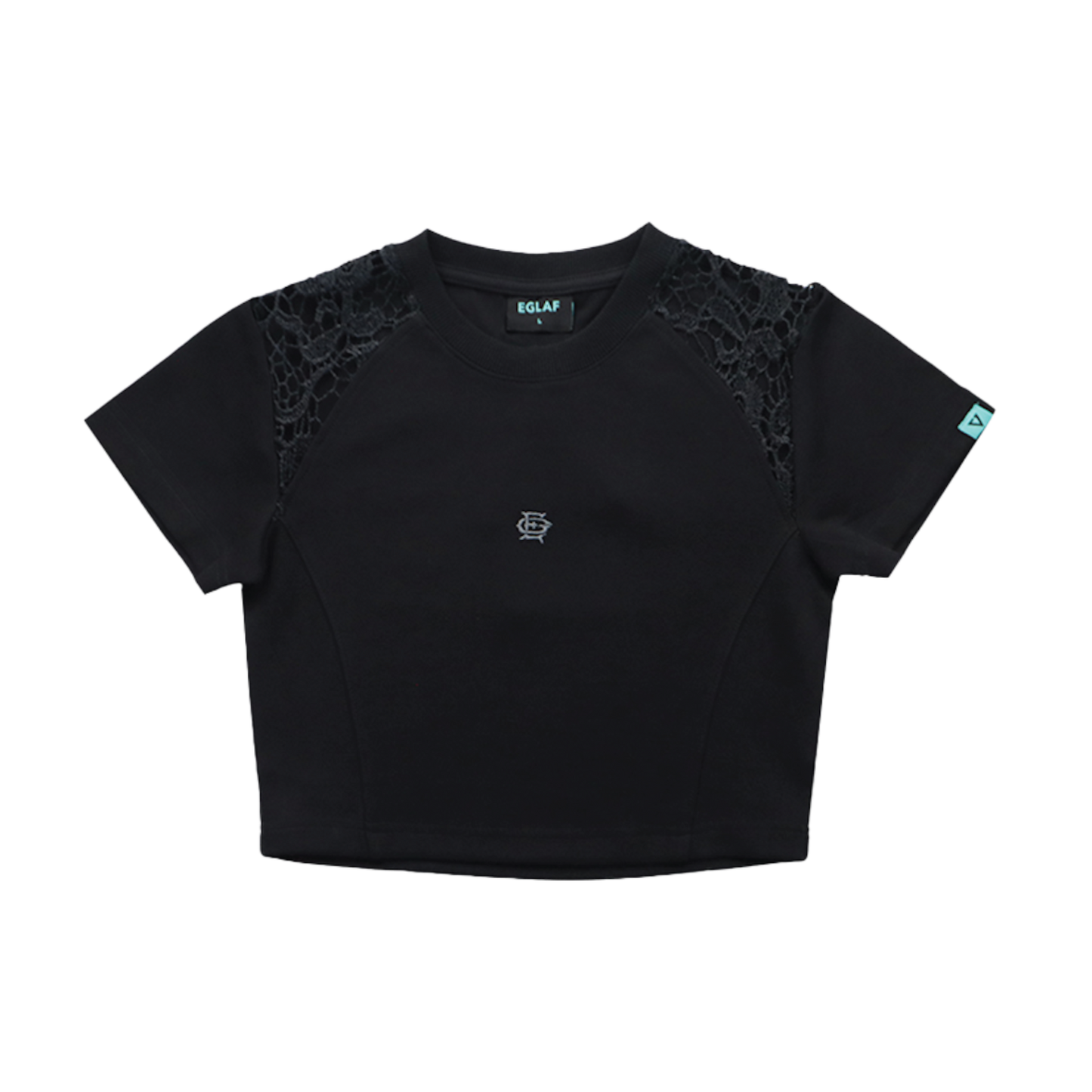 EGLAF | RU Lace Crop Top Black - SWAGANZ