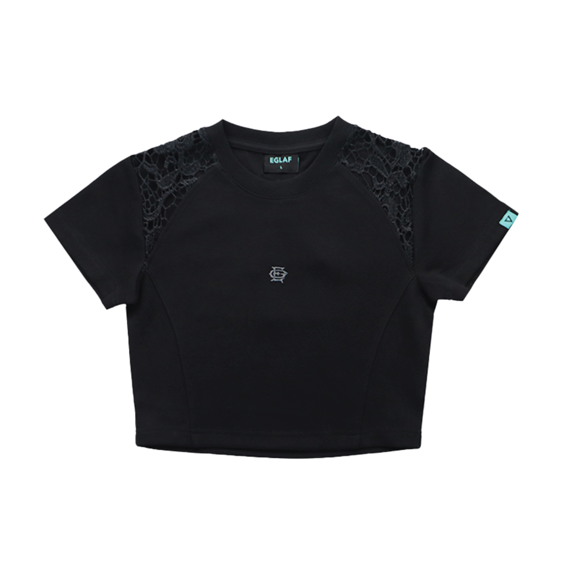EGLAF | RU Lace Crop Top Black - SWAGANZ