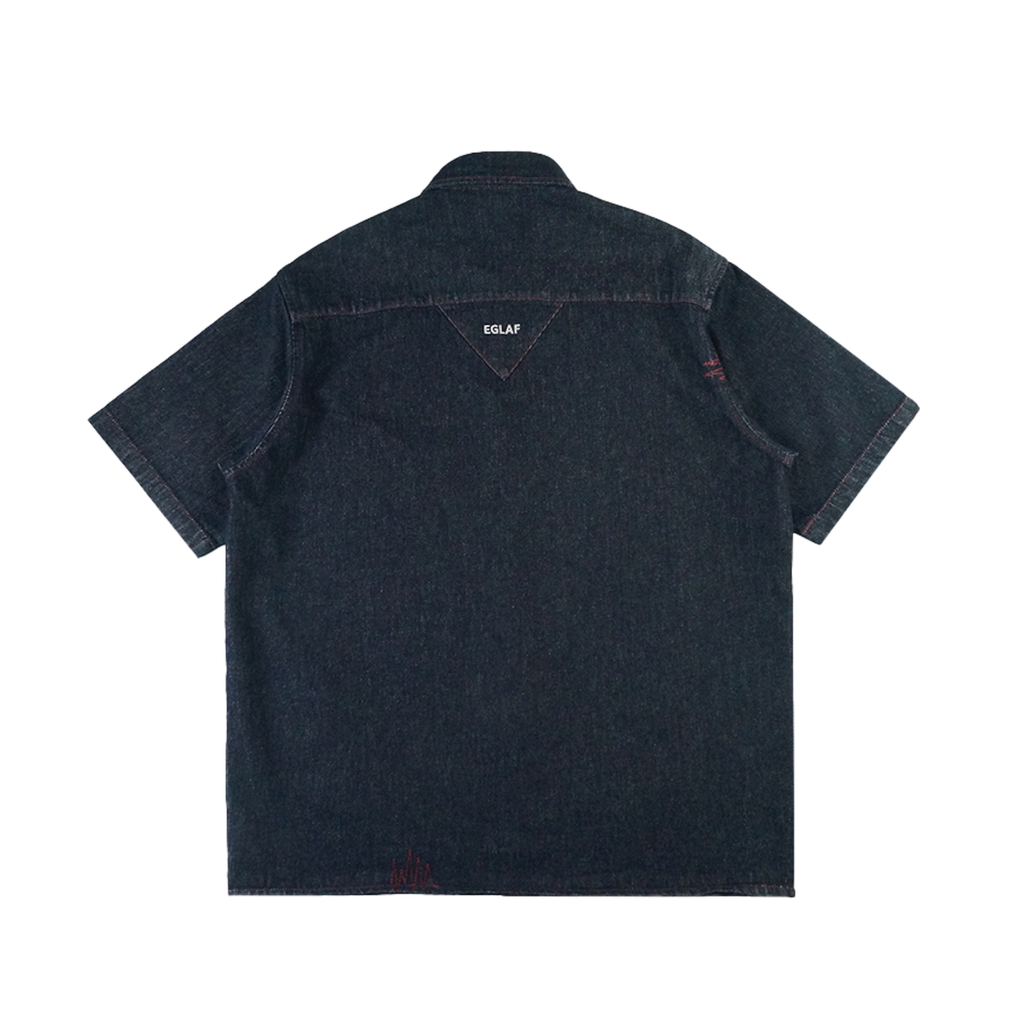 EGLAF | RU Loose Fit Denim Shirt Dark Blue - SWAGANZ