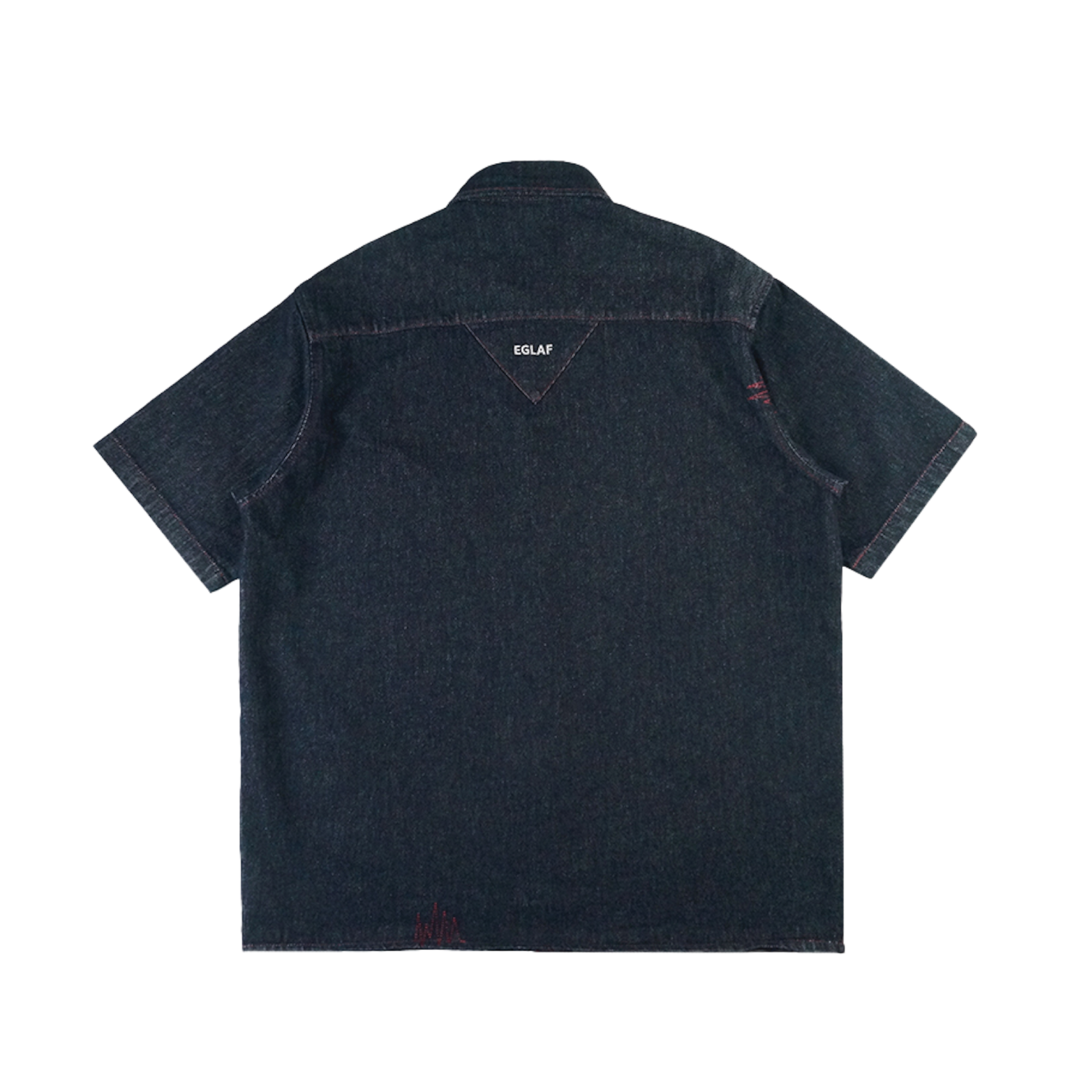 EGLAF | RU Loose Fit Denim Shirt Dark Blue - SWAGANZ
