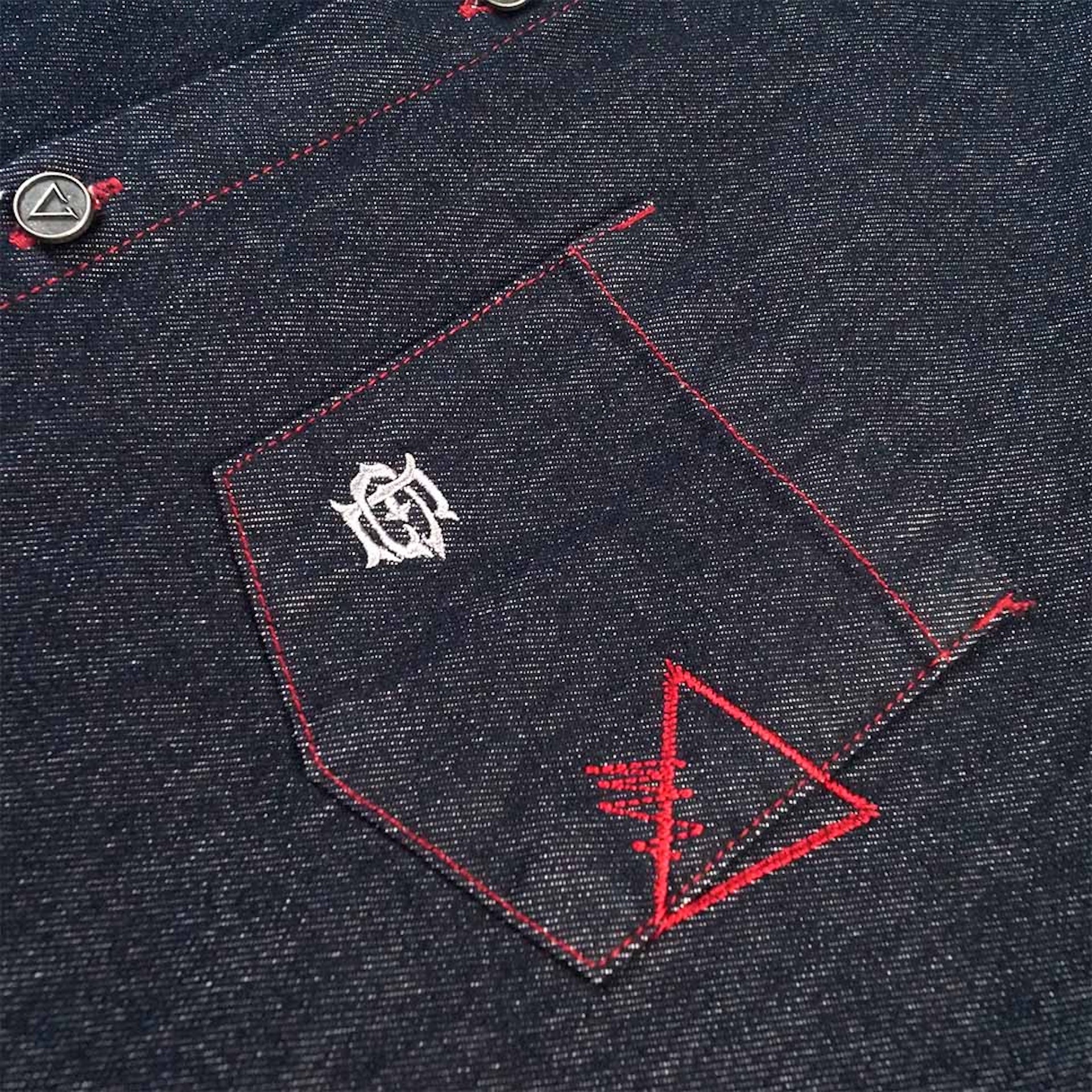 EGLAF | RU Loose Fit Denim Shirt Dark Blue - SWAGANZ