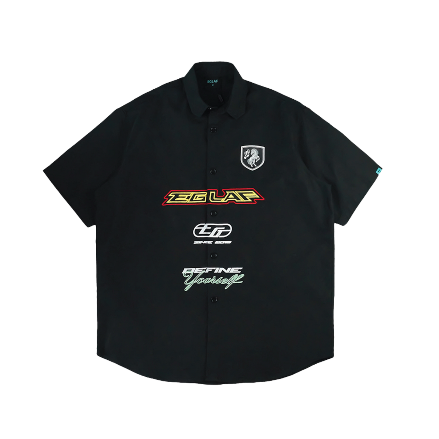 EGLAF | RU Multi Logos Shirt Black - SWAGANZ