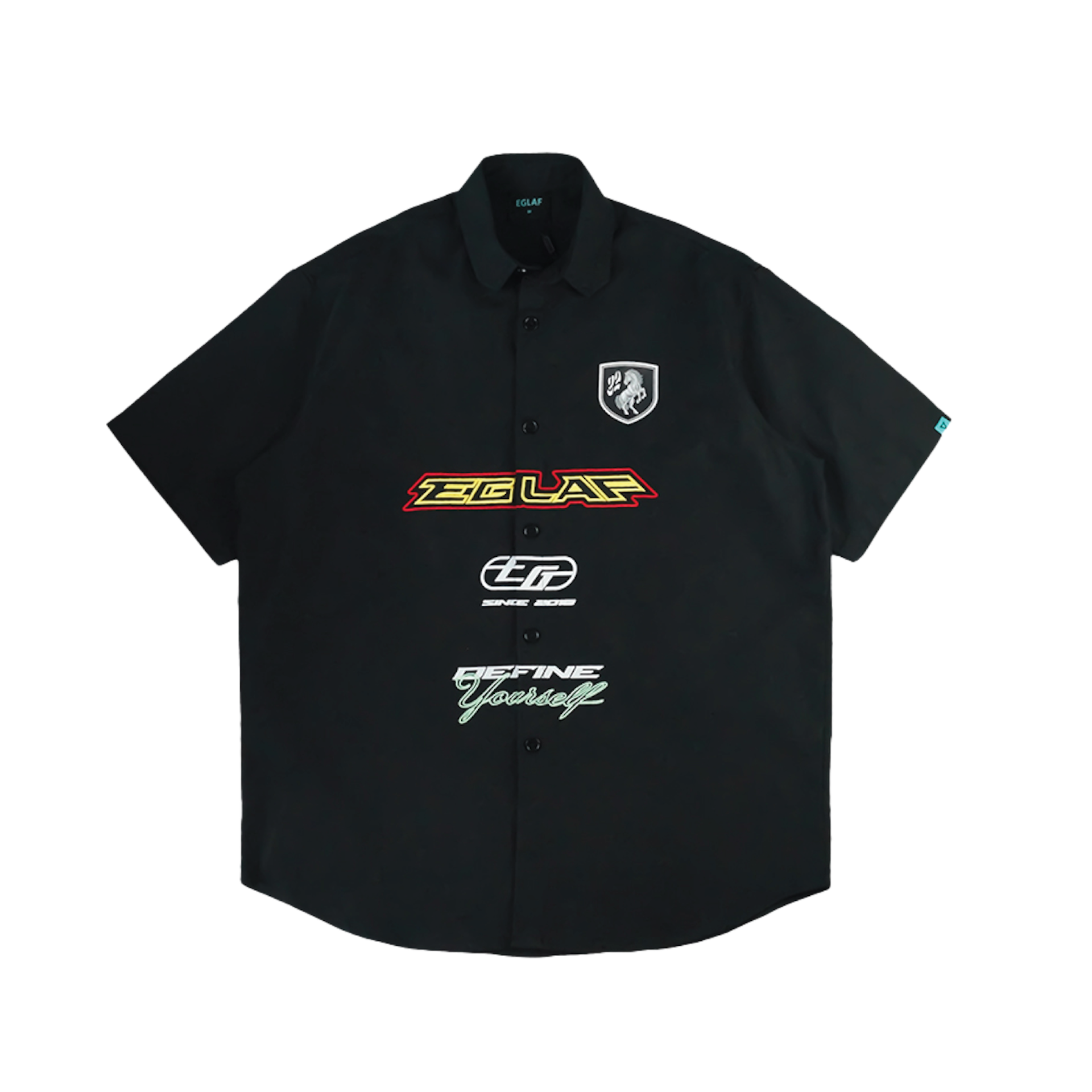 EGLAF | RU Multi Logos Shirt Black - SWAGANZ