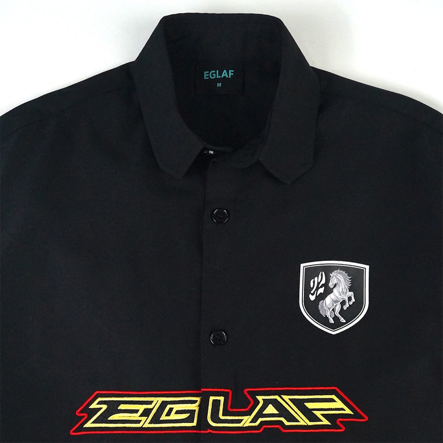 EGLAF | RU Multi Logos Shirt Black - SWAGANZ