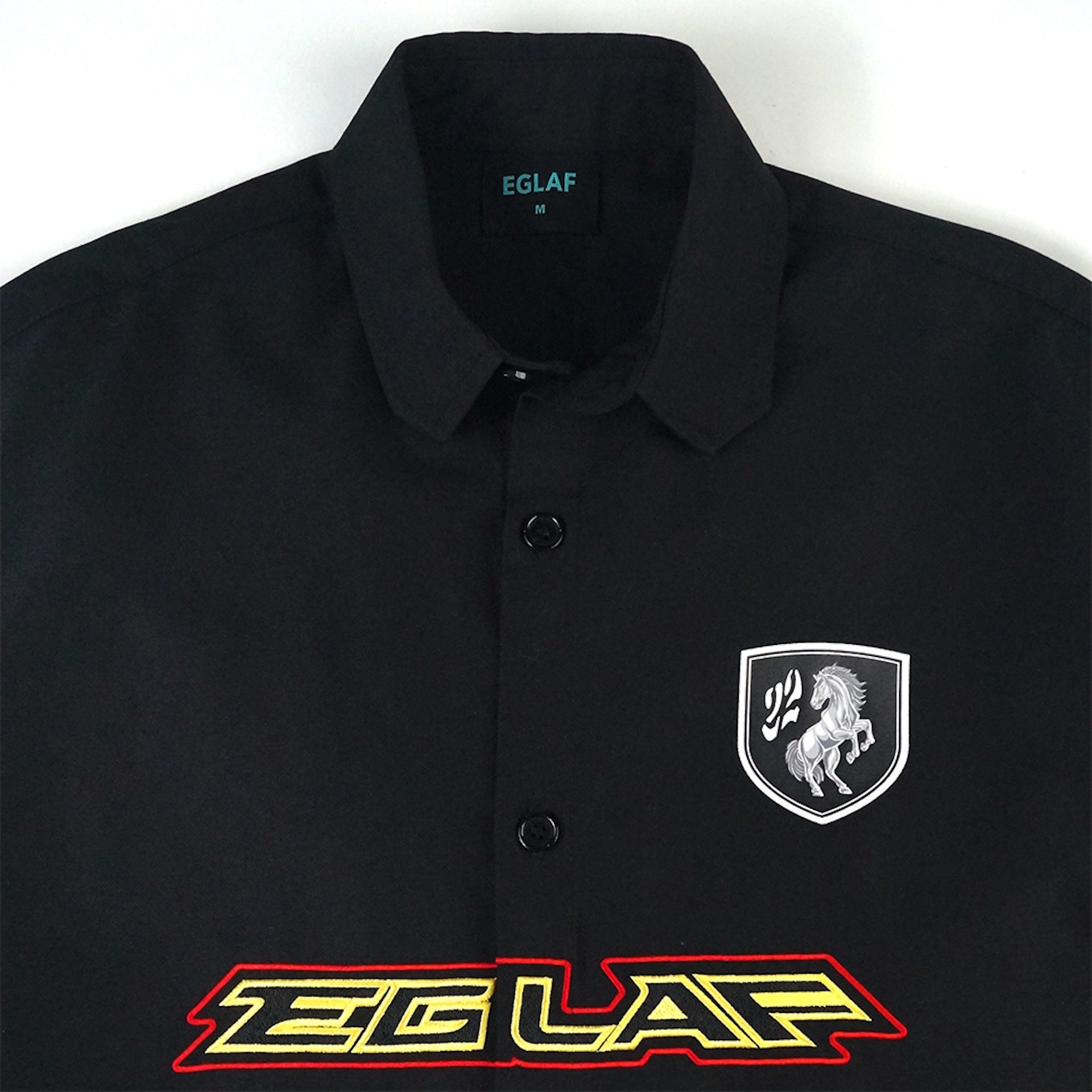 EGLAF | RU Multi Logos Shirt Black - SWAGANZ