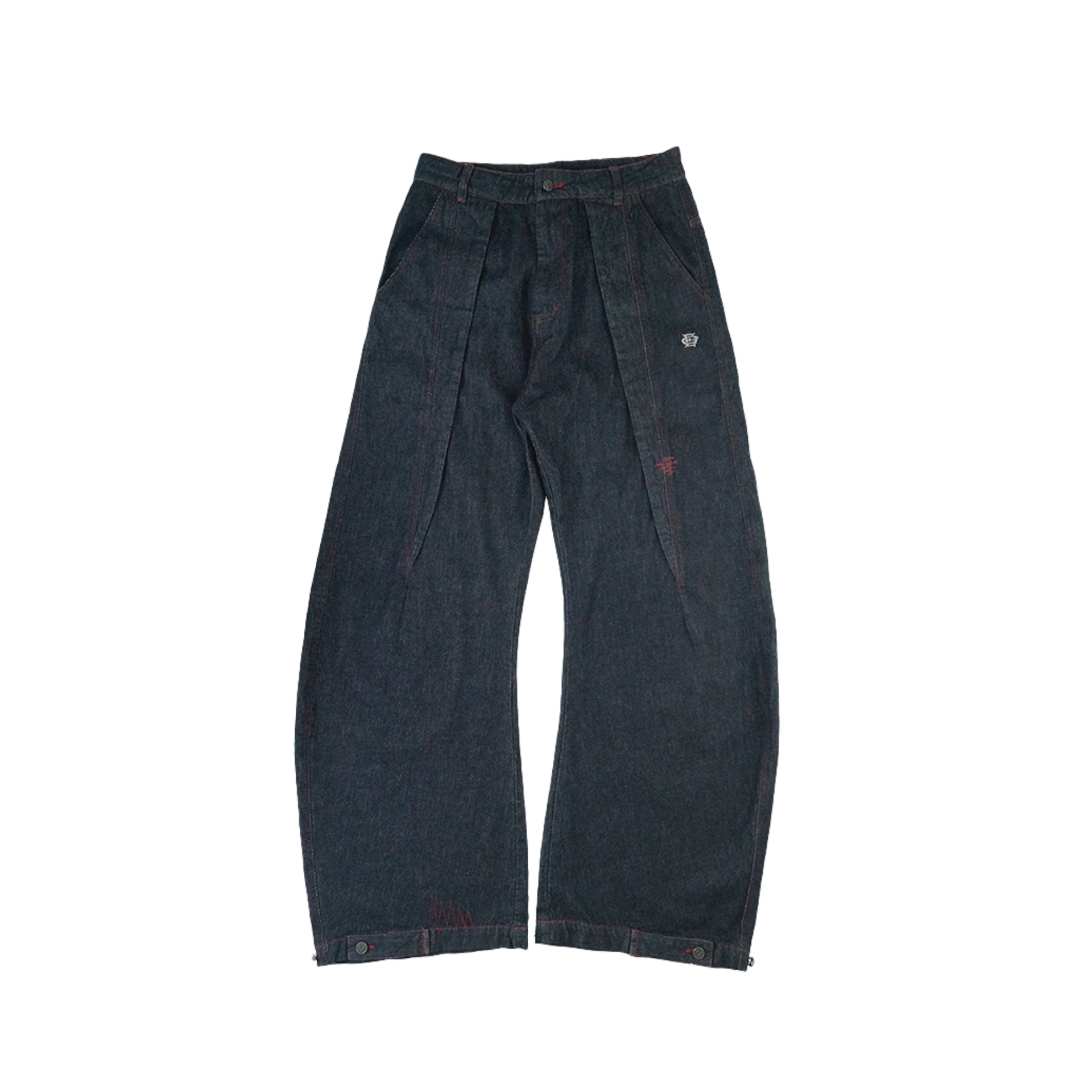 EGLAF | RU Wide Leg Denim Pants Dark Blue - SWAGANZ