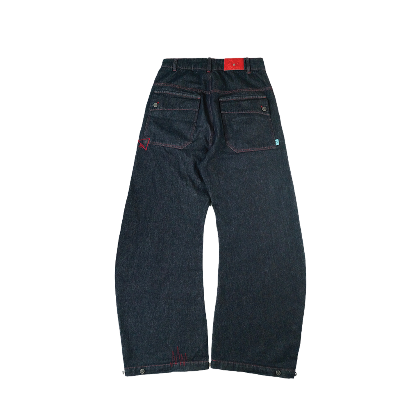 EGLAF | RU Wide Leg Denim Pants Dark Blue - SWAGANZ
