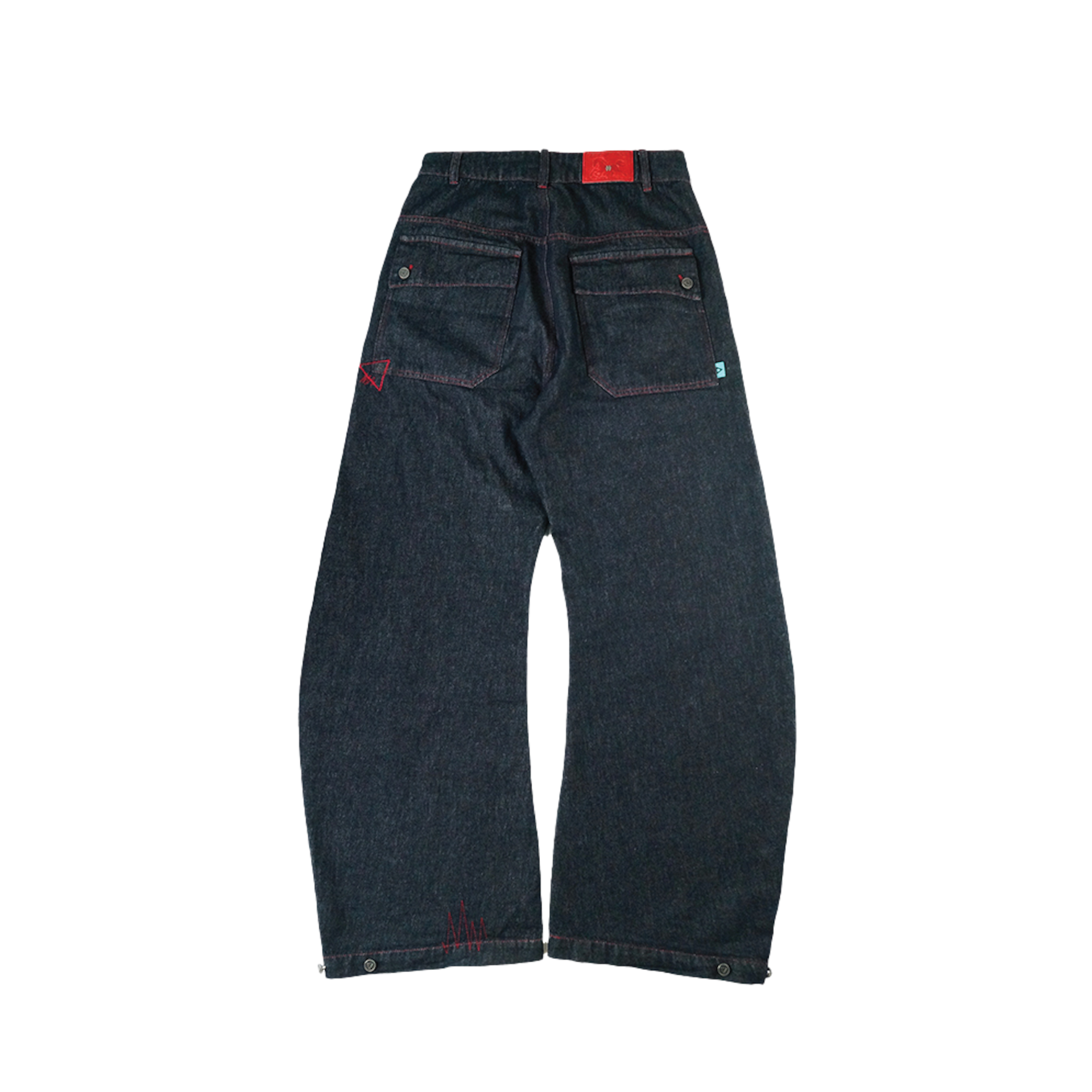 EGLAF | RU Wide Leg Denim Pants Dark Blue - SWAGANZ
