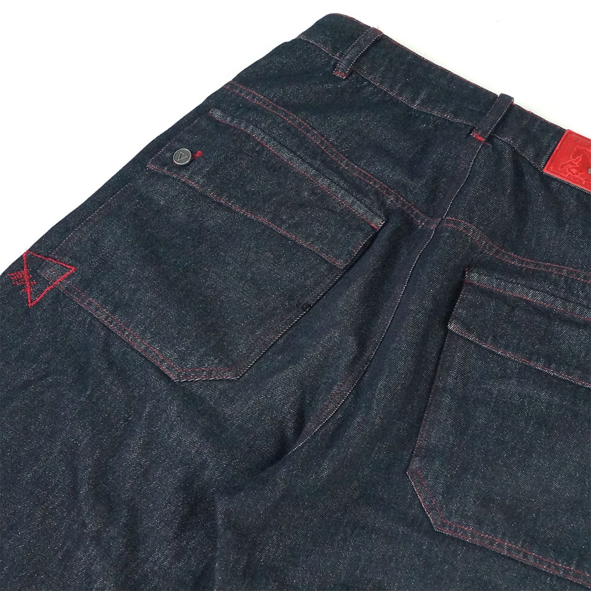 EGLAF | RU Wide Leg Denim Pants Dark Blue - SWAGANZ