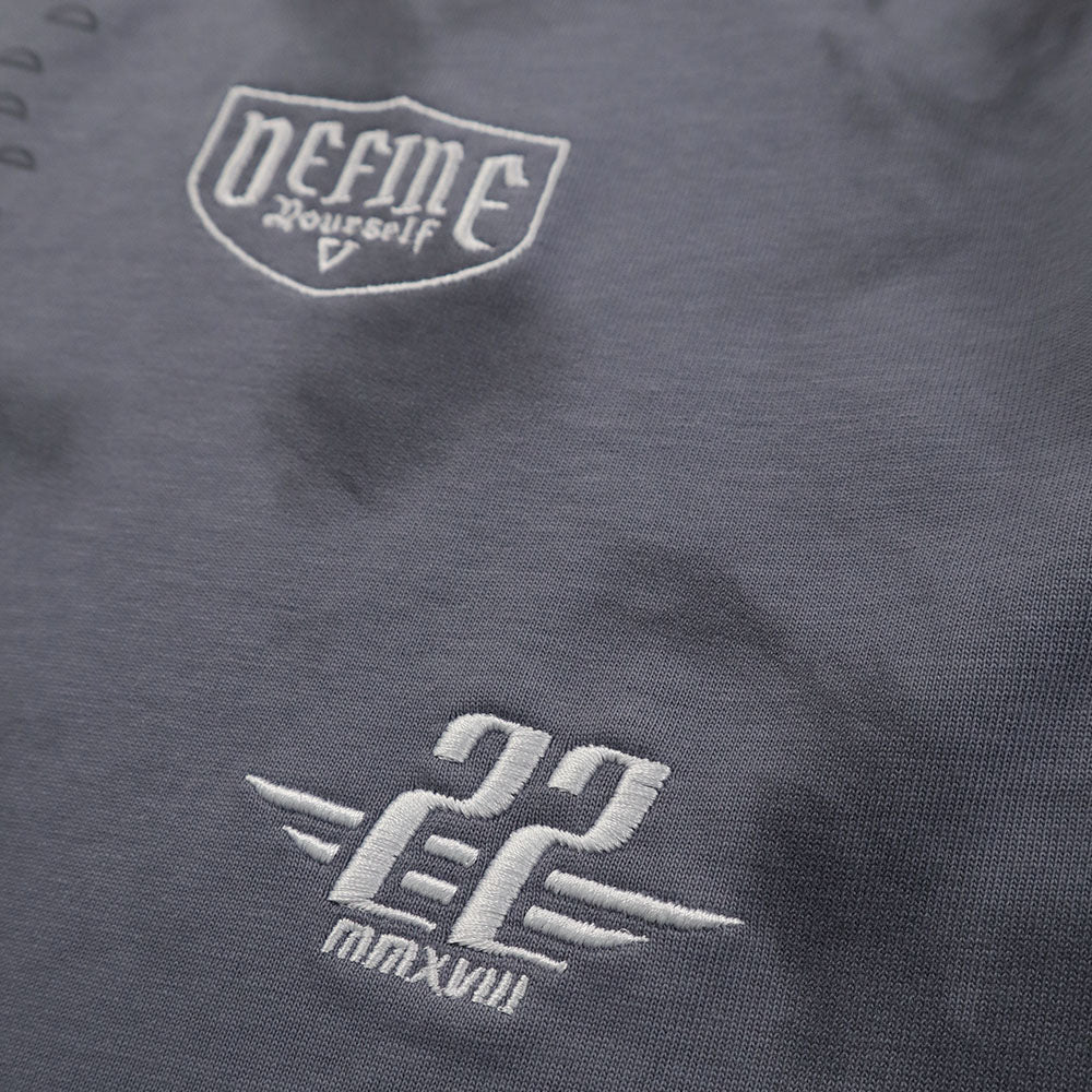 EGLAF | R//W Badges Boxy Tee Cool Grey - SWAGANZ