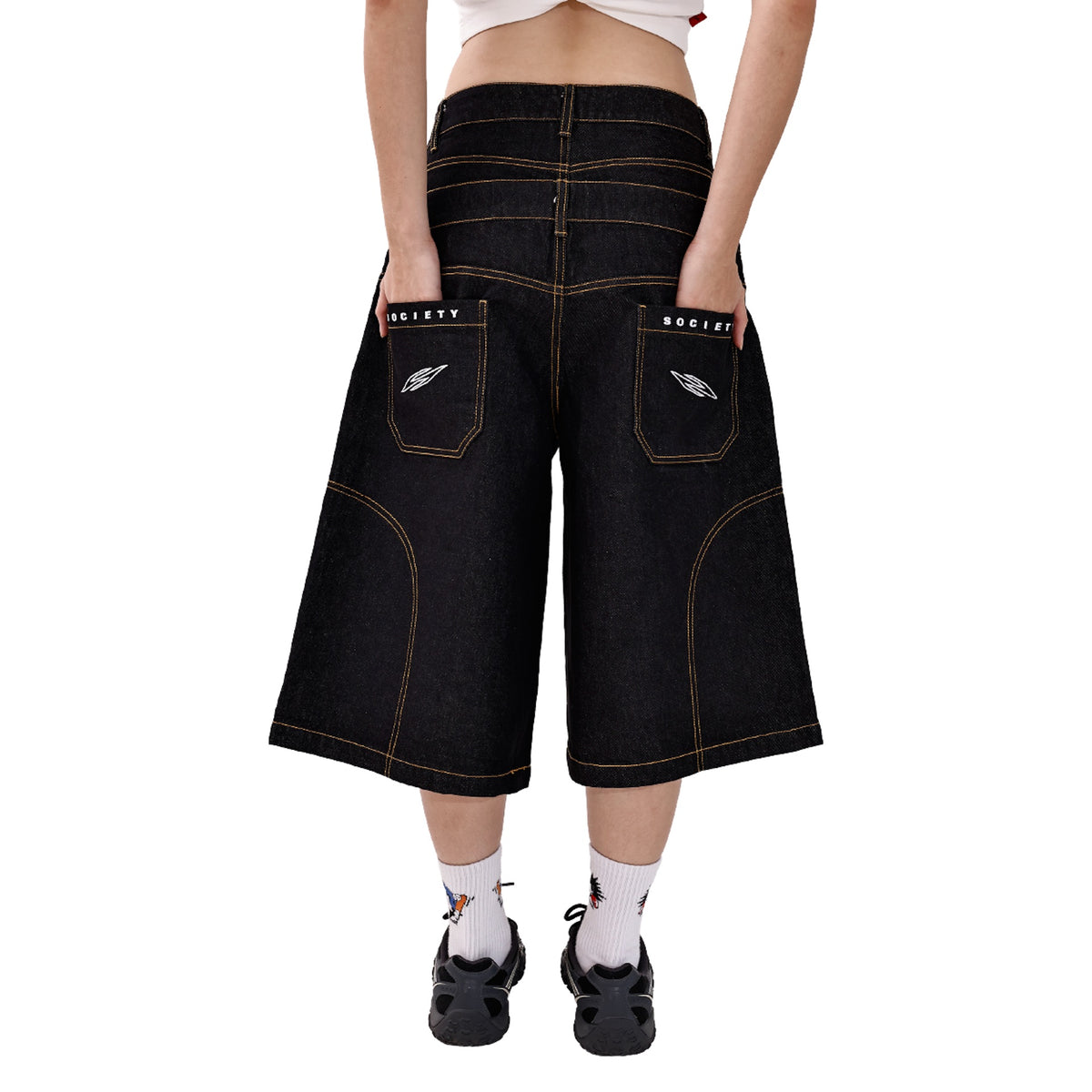 SOCIETY | Form 010 Utility Denim Shorts Black - SWAGANZ