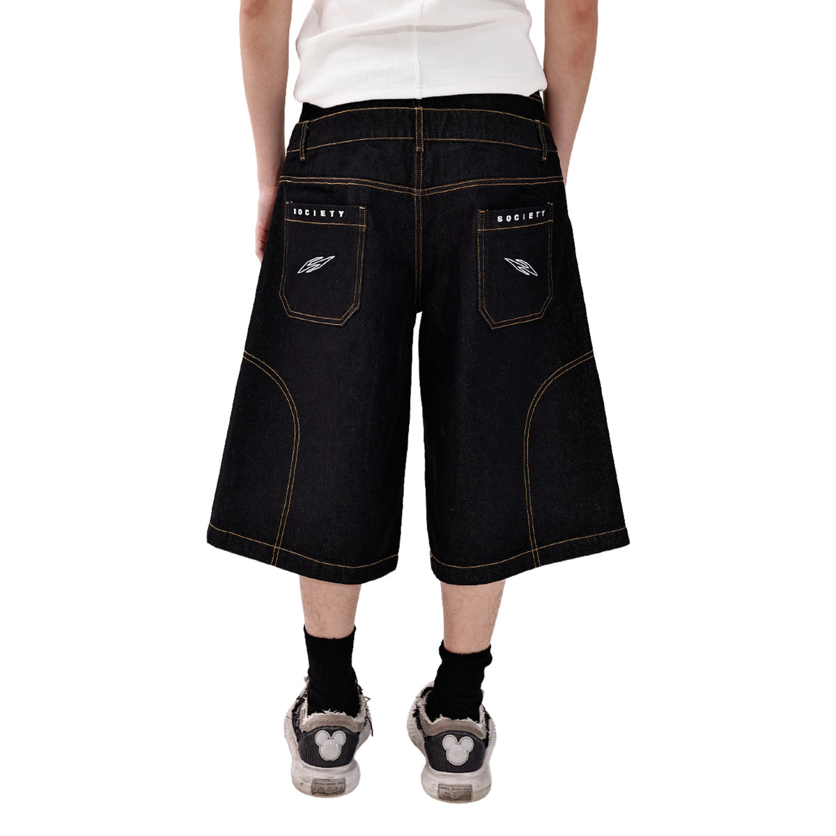 SOCIETY | Form 010 Utility Denim Shorts Black - SWAGANZ