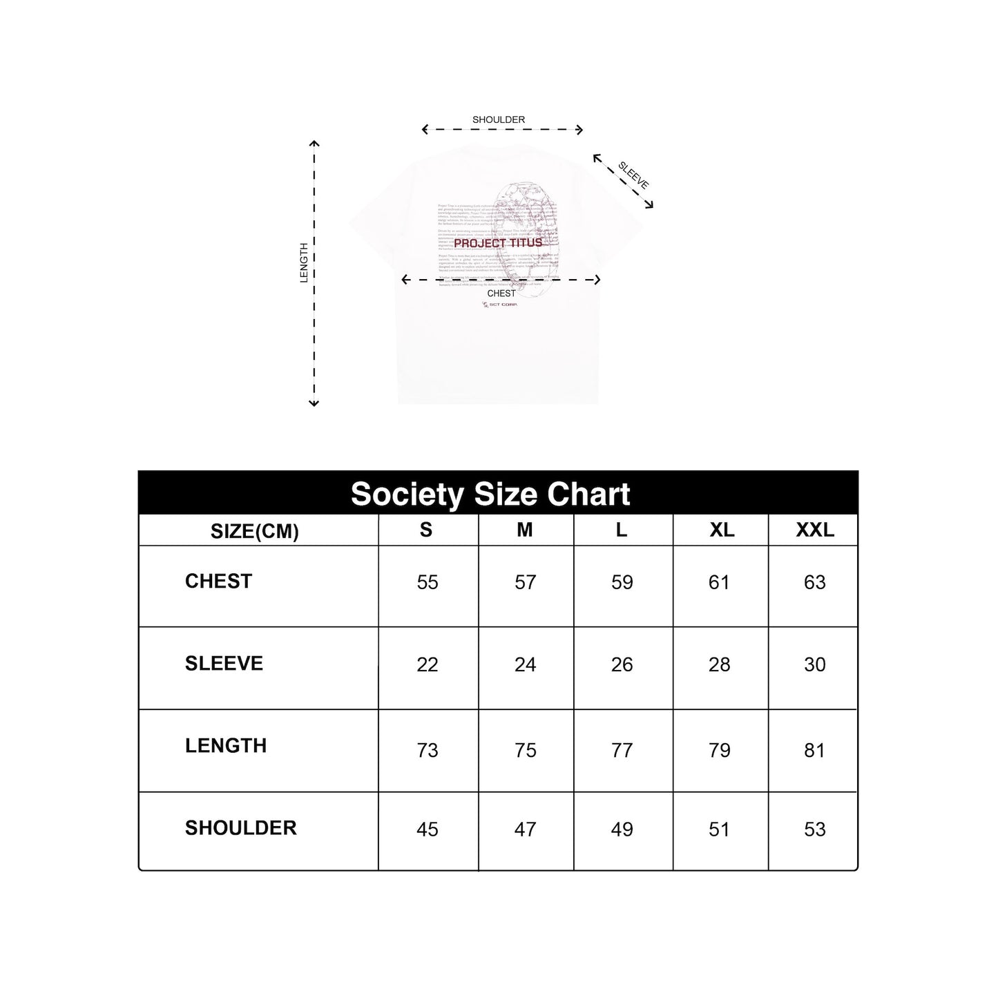 Society | Titus Merch Tee White