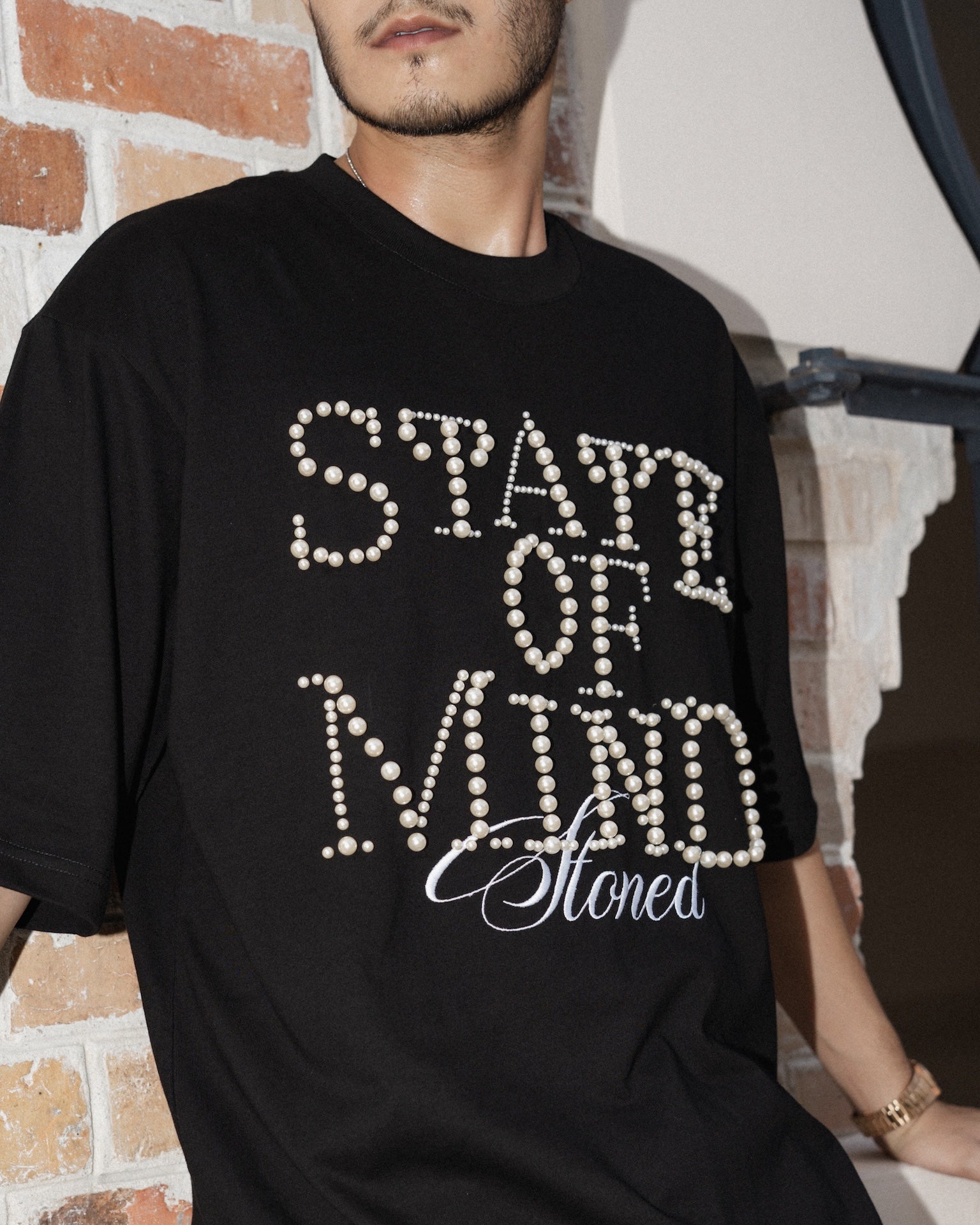 STONED | State Of Mind Tee Black - SWAGANZ
