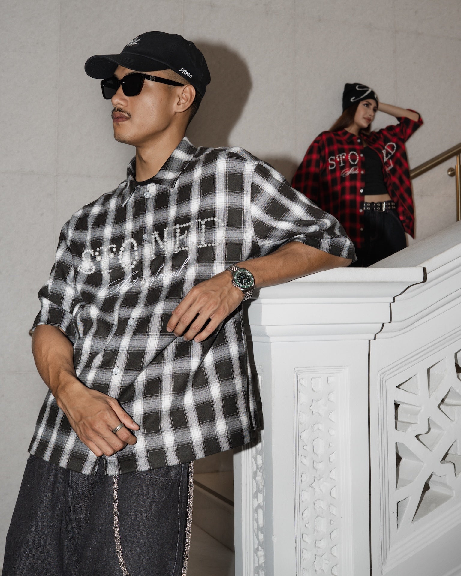 STONED | Pearl Flannel Black - SWAGANZ