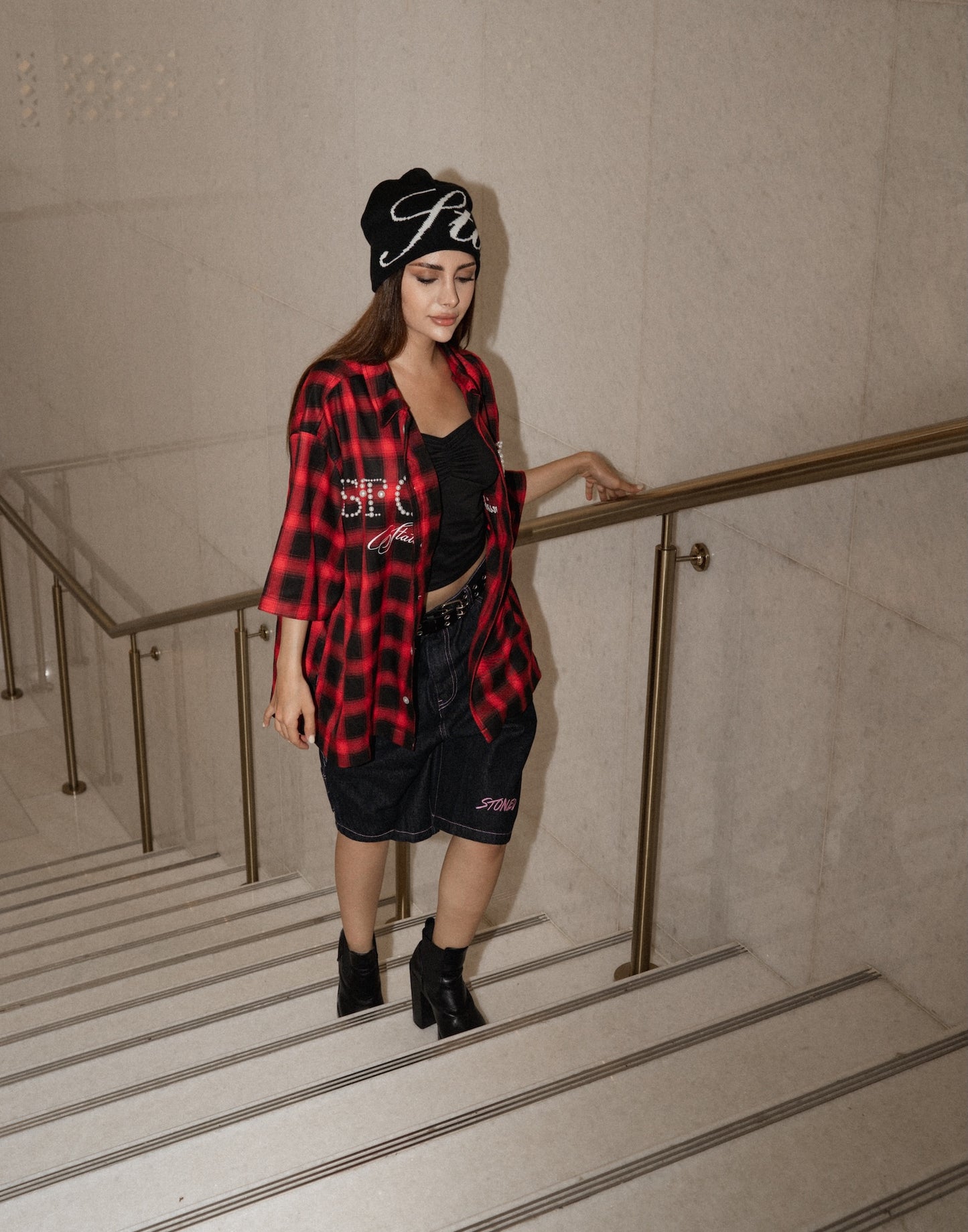 STONED | Pearl Flannel Red - SWAGANZ