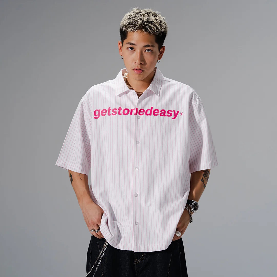 STONED | GRE Stripe Shirt White Pink