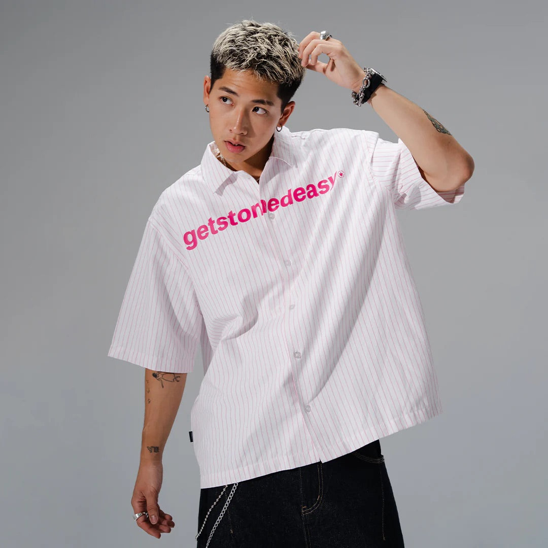 STONED | GRE Stripe Shirt White Pink