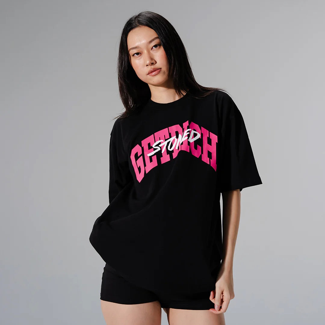 STONED | GRE Varisty Logo Tee Black