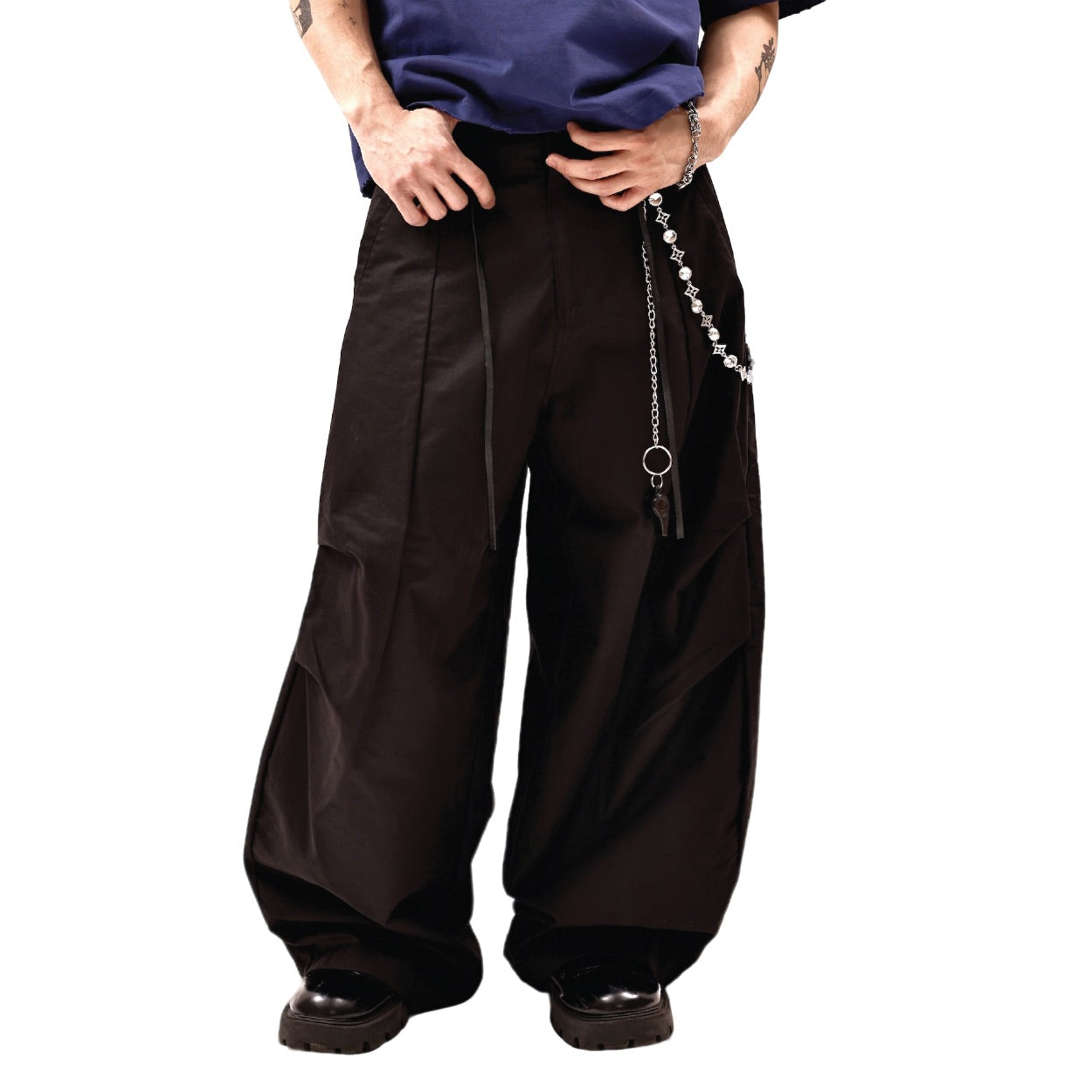 Society | Orda Mechanica Parachute Curved Pants Black - SWAGANZ